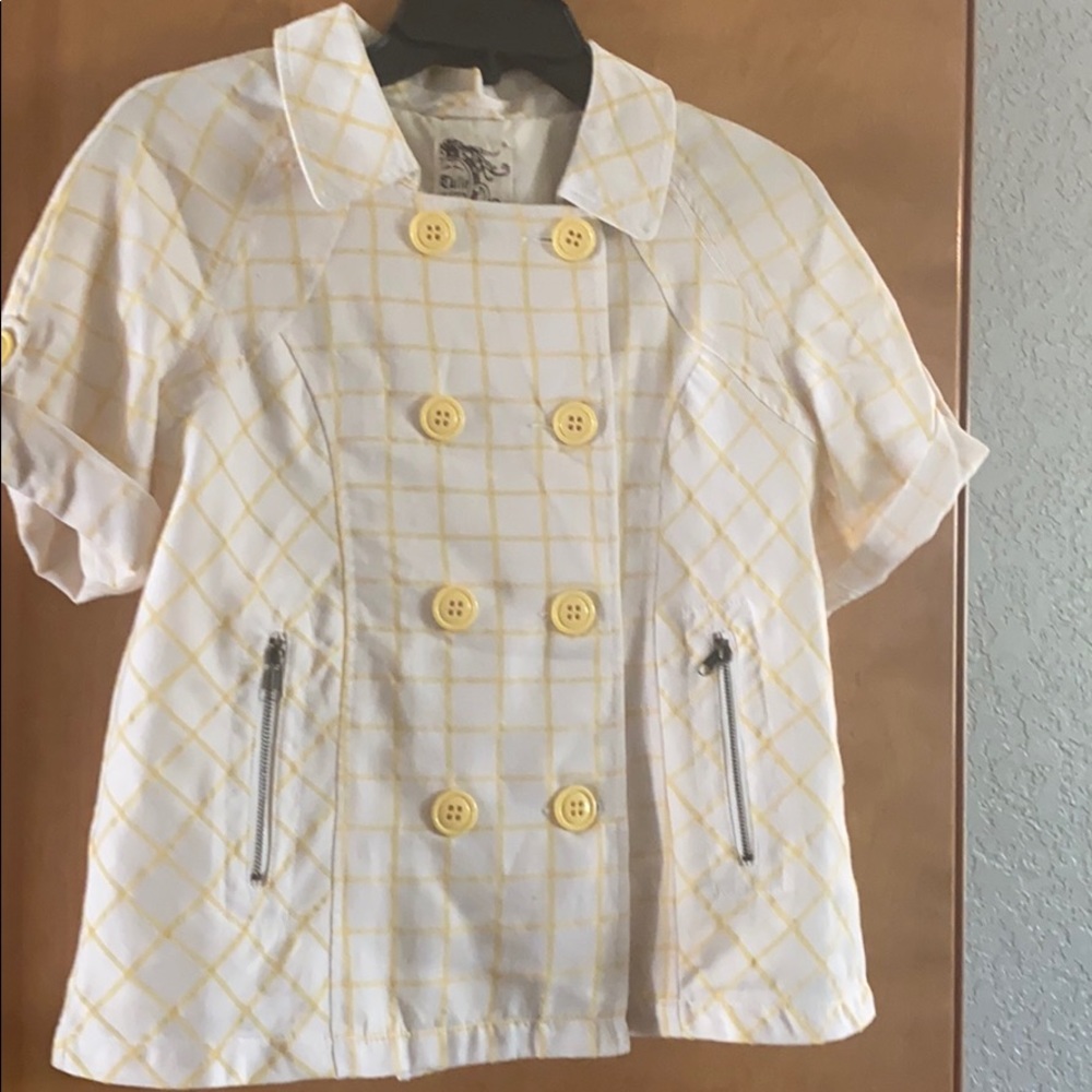 Yellow Double-breasted Top by Tulle NWT